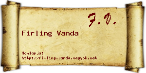 Firling Vanda névjegykártya